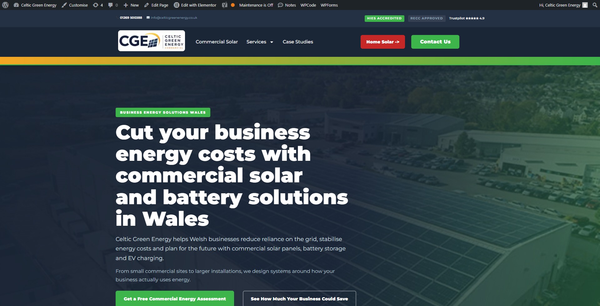 Celtic Green Energy commercial website project