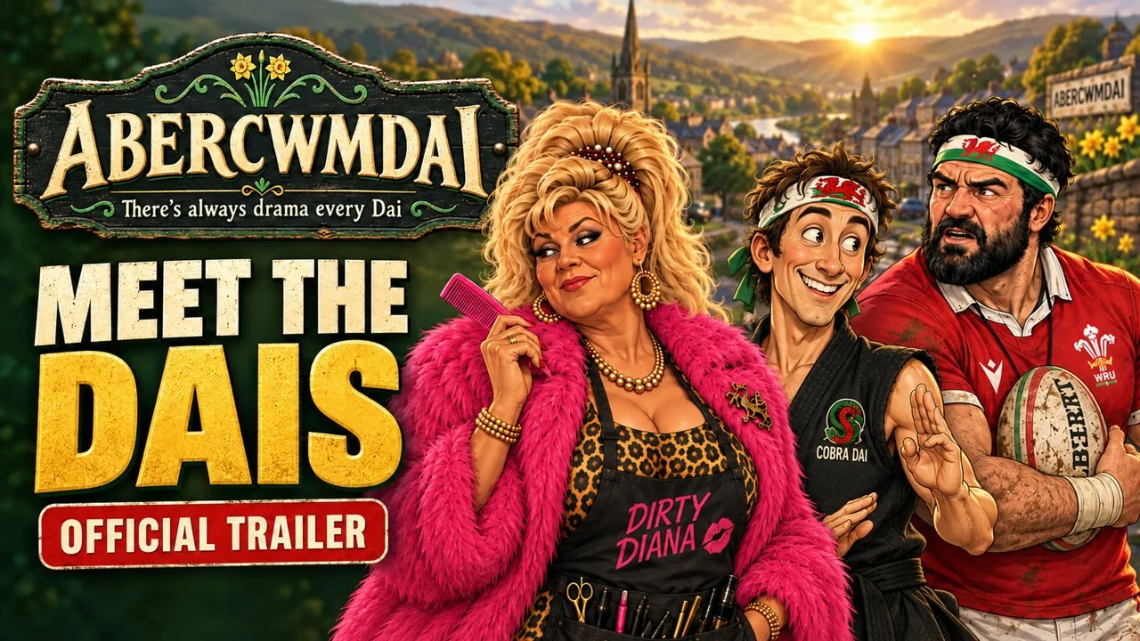 Abercwmdai official trailer artwork featuring the animated characters